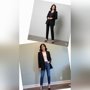 Joie Black Double Breasted Blazer Jacket M Lined Classic